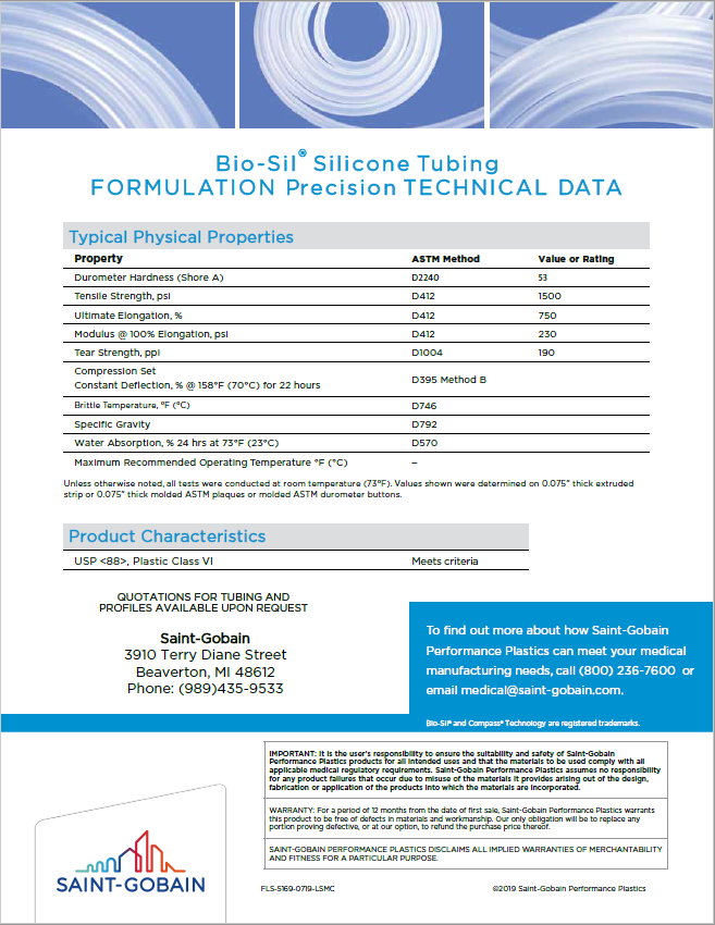 biosil precision tubing