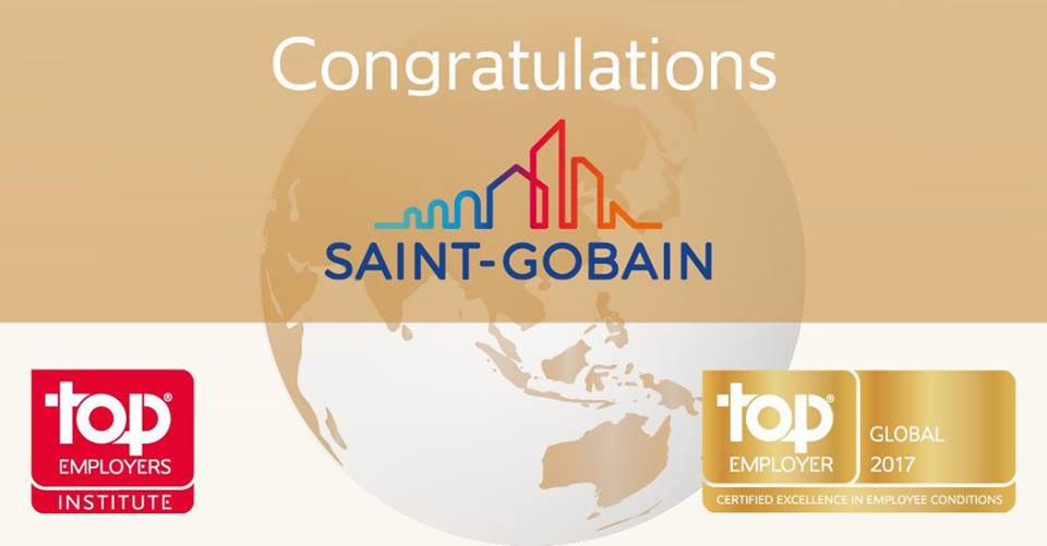 圣戈班连续第二年荣获全球杰出雇主认证